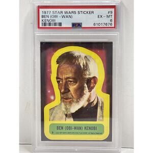 Star Wars 1977 Ben Obi-Wan Kenobi Sticker Card #9 PSA 6 CERT#61017676